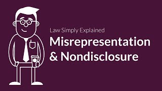 Misrepresentation and Nondisclosure  Contracts  Defenses amp Excuses [upl. by Weingarten213]