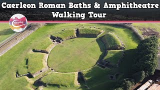 CAERLEON ROMAN BATHS amp AMPHITHEATRE WALES  Walking Tour  Pinned on Places [upl. by Enyamrahs]