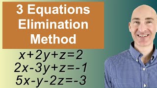 Solving Systems of 3 Equations Elimination [upl. by Magdalena]