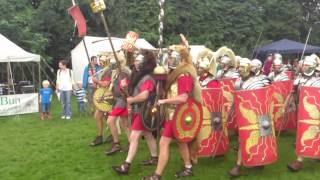 Roman Reenactment at the Amphitheatre in Caerleon Marching In [upl. by Enomar]